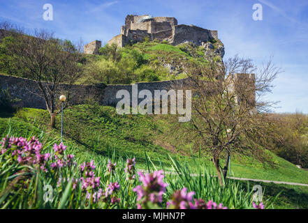 Castle in Devin, borough of Bratislava, one of the oldest castles in Slovakia Stock Photo