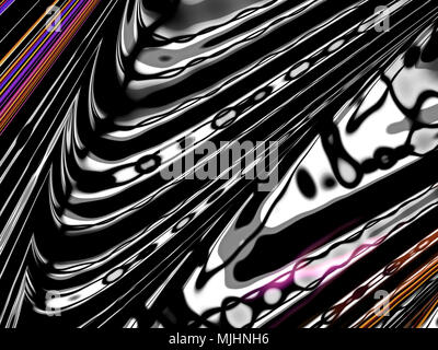 abstract futuristic fractal dark background with wavy shapes  Stock Photo