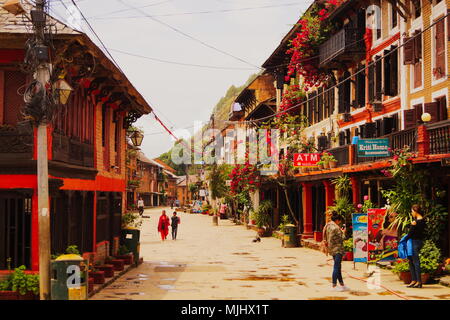 Mainstreet in Bandipur, Nepal Stock Photo