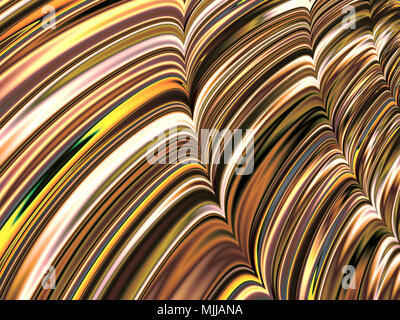 fractal gold yellow texture background with smooth colorful lines Stock Photo
