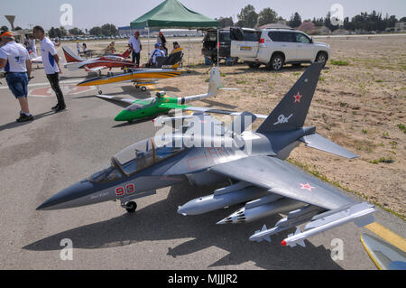 Radio controlled model aircraft demonstration at the IAF Air Show, Haifa, Israel Stock Photo