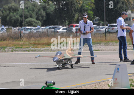 Radio controlled model aircraft demonstration at the IAF Air Show, Haifa, Israel Stock Photo