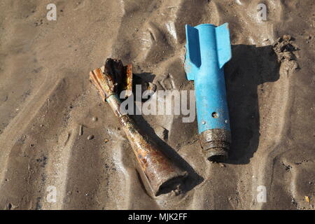 aircraft bombs and ammunition, air raid,  poison gas attack, Iranian war Stock Photo