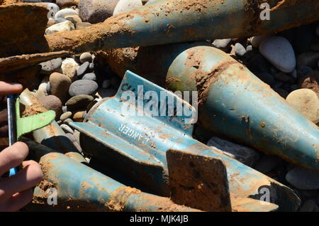 aircraft bombs and ammunition, air raid,iranian war Stock Photo