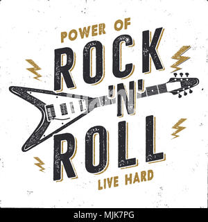Vintage Hand Drawn Rock n Roll Poster, Rock Music Poster. Hard