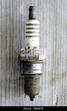 old used dirty spark plug,image of a Stock Photo