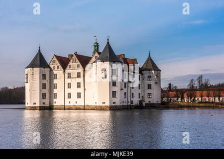 Glücksburg Castle - a beautiful water castle (in german language 'Wasserschloss') in the town of Glücksburg, Schleswig-Holstein, Germany Stock Photo