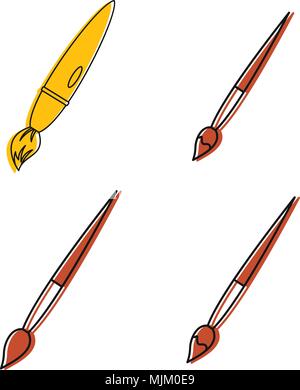 Pencil icon set. Color outline set of pencil vector icons for web design isolated on white background Stock Vector