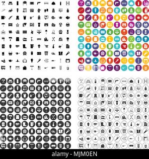 100 hardware store icons set vector in 4 variant for any web design isolated on white Stock Vector