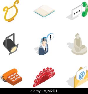 State of wellness icons set, isometric style Stock Vector
