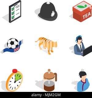 Solid health icons set, isometric style Stock Vector