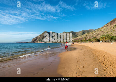 Santa Cruz de Tenerife, Canary Islands, Spain - Desember 11, 2016: Lifeguard on the famous Las Teresitas beach near Santa Cruz de Tenerife in the nort Stock Photo