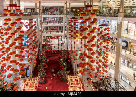 Pavilion shopping mall preparing for the Chinese New Year in Kuala Lumpur Malaysia Stock Photo