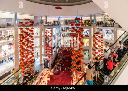 Pavilion shopping mall preparing for the Chinese New Year in Kuala Lumpur Malaysia Stock Photo