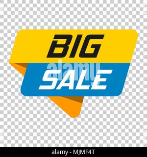 Big sale banner badge icon. Vector illustration on isolated transparent background. Business concept big sale pictogram. Stock Vector