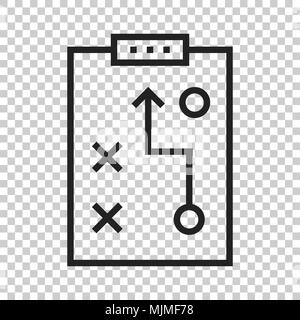 Tactical plan document icon. Vector illustration on isolated transparent background. Business strategy concept plan pictogram. Stock Vector