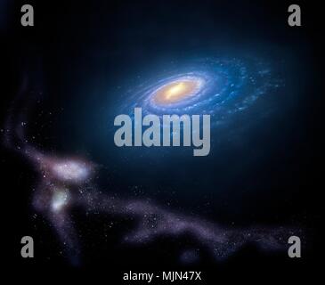 Milky Way and Magellanic Clouds Stock Photo - Alamy