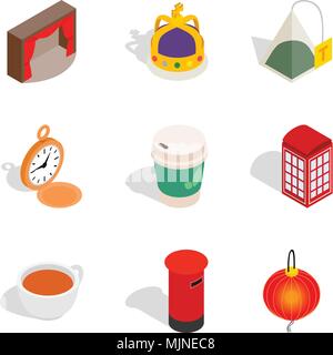 Salubrity icons set, isometric style Stock Vector