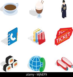 Therapeutic icons set, isometric style Stock Vector