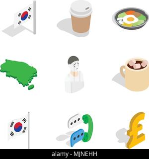 General health icons set, isometric style Stock Vector