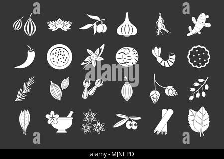 Spices icon set grey vector Stock Vector