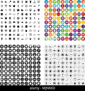 100 learning kids icons set vector variant Stock Vector