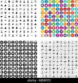 100 avatar icons set vector variant Stock Vector