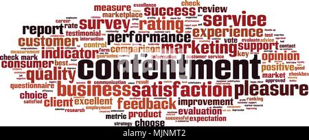 Contentment word cloud concept. Vector illustration Stock Vector