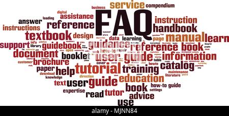 FAQ word cloud concept. Vector illustration Stock Vector