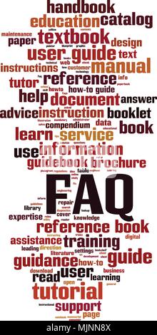 FAQ word cloud concept. Vector illustration Stock Vector