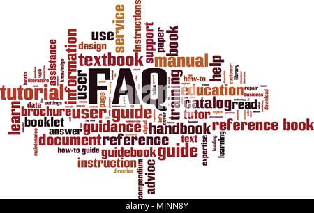 FAQ word cloud concept. Vector illustration Stock Vector