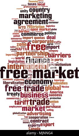 Free market word cloud concept. Vector illustration Stock Vector Image ...