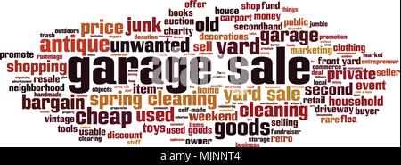 Garage sale word cloud concept. Vector illustration Stock Vector