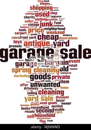 Garage sale word cloud concept. Vector illustration Stock Vector
