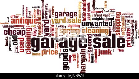Garage sale word cloud concept. Vector illustration Stock Vector