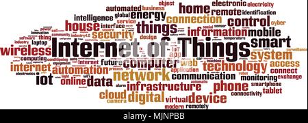 Internet of Things word cloud concept. Vector illustration Stock Vector