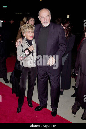 01 Dec 2000, Los Angeles, California, USA --- Original caption: Los Angeles, California: The premiere of Finding Forrester was held at the Academy of Motion Pictures in Los Angeles. --- ' Tsuni / Bourquard 'Sean and Micheline Connery  Sean and Micheline Connery  Sean and Micheline Connery  Event in Hollywood Life - California,  Red Carpet Event, Vertical, USA, Film Industry, Celebrities,  Photography, Bestof, Arts Culture and Entertainment, Topix  Celebrities fashion /  from the Red Carpet-1994-2000, one person, Vertical, Best of, Hollywood Life, Event in Hollywood Life - California,  Red Carp Stock Photo