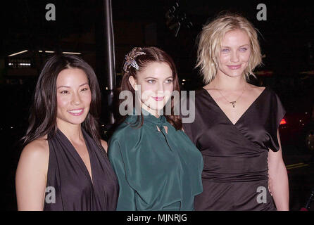 22 Oct 2000, Los Angeles, California, USA --- Original caption: Charlie's Angels Premiere was held at the Chinese Theatre on Hollywood Blvd in Los Angeles. --- ' Tsuni / USA 'Cameron Diaz, Drew Barrymore,  Lucy Liu, Cameron Diaz, Drew Barrymore,  Lucy Liu, inquiry tsuni@Gamma-USA.com Stock Photo