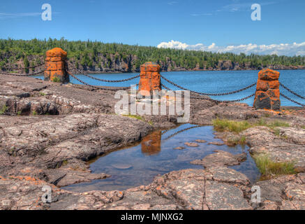 Gooseberry Falls State Park on Minnesota's North Shore of Lake Superior in Summer Stock Photo