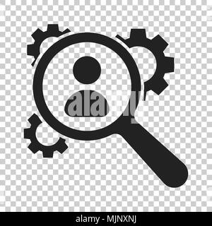 Human resources, recruitment, HR management vector icon in flat style. Business agreement illustration on isolated transparent background. Communicati Stock Vector