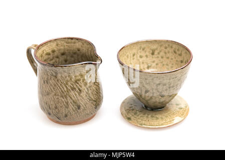 ceramic coffee dripper isolated on white background Stock Photo