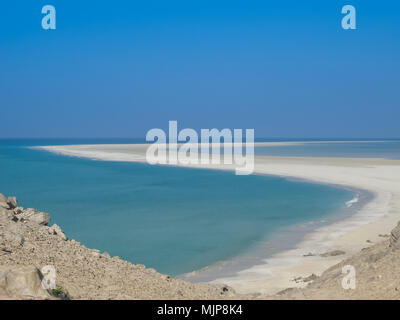 Panorama of Qalansiyah white sand beach, Soqotra island, Yemen Stock Photo