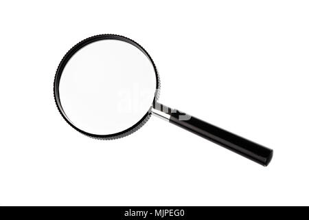 Magnifying glass isolated on white background. Stock Photo
