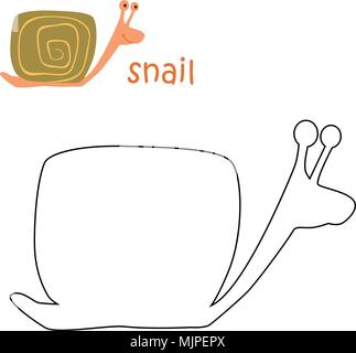Kids coloring page - snail Stock Vector