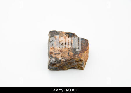 extreme close up with a lot of details of siliceous rock isolated over white background Stock Photo