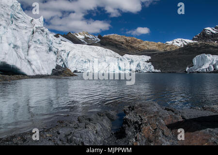 Pastoruri Glacier at the Cordillera Blanca in Peru Stock Photo