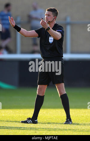 Referee Vilhjalmur Thorarinsson during the 2018 UEFA European Under-17 Championship Group C match between Republic of Ireland and Belgium at Loughborough University Stadium on May 5th 2018 in Loughborough, England. (Photo by Paul Chesterton/phcimages.com) Stock Photo