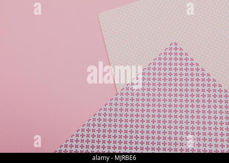 paper notes isolated on pink background. Scrapbooking paper. Stock Photo