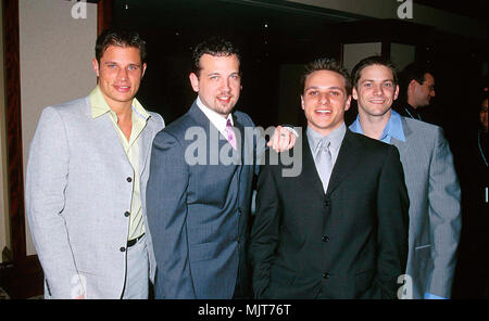 28 Apr 2000, Los Angeles, California, USA --- Original caption: Seventh Annual Race to erase MS. Celebrities Dustin Hoffman, Sylvester Stallone, (Natalie Cole), Christian Slater, Wyclef Jean, Sidney Poitier, at Century Plaza, Century City. The 7th race to ease MS presented by Tommy Hilfiger and VH 1. Gala dinner benefiting the Nancy Davis Foundation for Multiple Sclerosis. The event honors also Montel Williams, who will received the 1st ever award. [?] --- ' Tsuni / USA 'Ninety Eight Degrees Ninety Eight Degrees inquiry tsuni@Gamma-USA.com Stock Photo