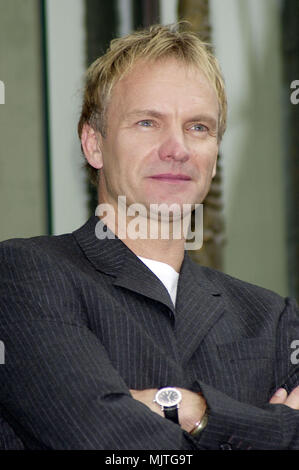 Dec 08, 2000; Los Angeles, CA, USA;  Sting received the 2168th star on Hollywood Blvd. The star is in front of the El Captain theatre. Sting.star.Holl.Blvd.18.JPGSting.star.Holl.Blvd.18  Event in Hollywood Life - California,  Red Carpet Event, Vertical, USA, Film Industry, Celebrities,  Photography, Bestof, Arts Culture and Entertainment, Topix Celebrities fashion /  from the Red Carpet-1994-2000, one person, Vertical, Best of, Hollywood Life, Event in Hollywood Life - California,  Red Carpet and backstage, USA, Film Industry, Celebrities,  movie celebrities, TV celebrities, Music celebrities, Stock Photo